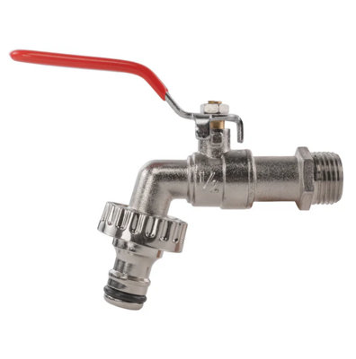 AP Supplies Garden Lever Tap 3/4 Bspm Inlet Snap On Male Zinc Nickle Plated from B&Q
