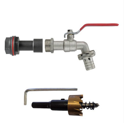 AP Supplies Water Butt Extension Kit 1/2 With Barbed Lever Tap And Drill Bit from B&Q
