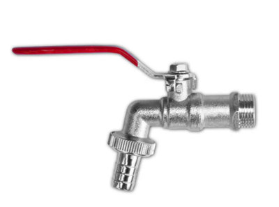AP Supplies Garden Lever Tap 1/2 Bspm Inlet 1/2 Barb Hose Zinc Nickle Plated from B&Q