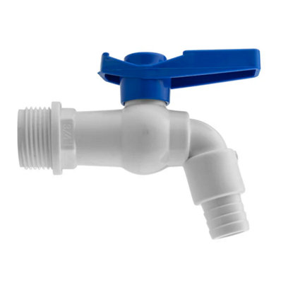 AP Supplies 3/4 Bspm Plastic Tap White/blue from B&Q