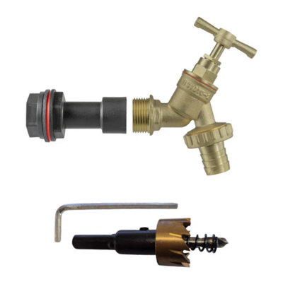 AP Supplies Water Butt Extension Kit 1/2 With Brass Barbed Tap And Drill Bit from B&Q