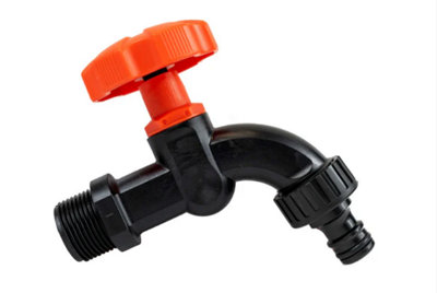 AP Supplies 3/4 Bspm Plastic Tap Black/orange from B&Q