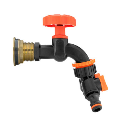 AP Supplies Water Butt Brass Kit 1 With Black Dial Tap + Two-Way Splitter from B&Q
