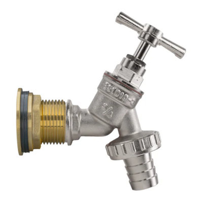 AP Supplies Water Butt Brass Kit 1 With Nickel Plated Barbed Tap from B&Q