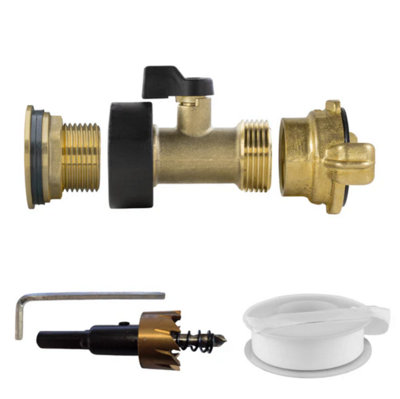 AP Supplies Water Butt Brass Kit 3/4 With Brass Valve + Geka And Drill Bit from B&Q