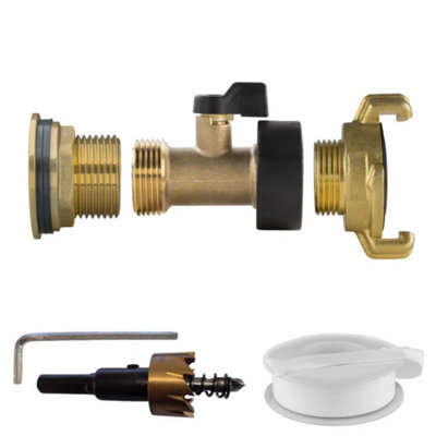 AP Supplies Water Butt Brass Kit 1 With Brass Valve + Geka And Drill Bit from B&Q