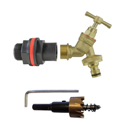 AP Supplies Water Butts Kit 3/4 With Brass Bib Tap & Snap On And Drill Bit from B&Q