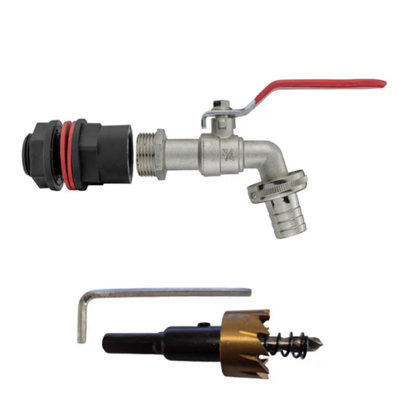 AP Supplies Water Butts Kit 3/4 With Lever Tap 3/4 Barb And Drill Bit from B&Q