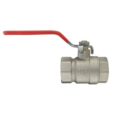 B&Q -  Brass Nickel-Plated Lever Valve 3/4 Bspf