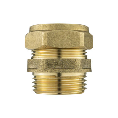 AP Supplies Brass Compression Straight 28mm -1 Bspm from B&Q