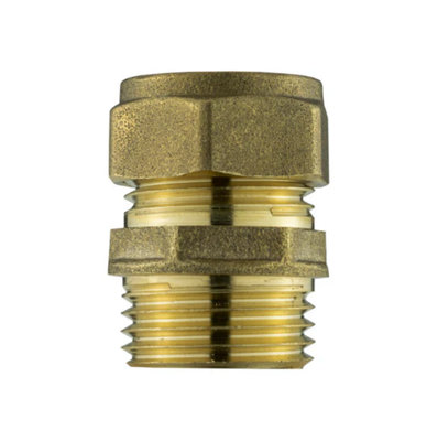AP Supplies Brass Compression Straight 15mm1/2 Bspm from B&Q