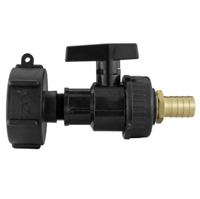 AP Supplies Ibc 2 S60X6 Cap With Large Plastic Valve And 19mm Brass Barb from B&Q