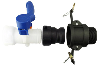 B&Q -  Ibc 2 S60X6 Valve With Ibc S60X6  2 Camlock Fitting And 2 Bsp Type D Camlock