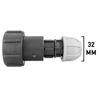 B&Q -  Ibc 2 S60X6 1 Bspf Extender Adaptor With Mdpe Straight 32mm