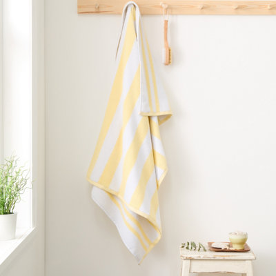 Bianca Unisex Yellow Reversible Stripe Jacquard Towel - Image 10