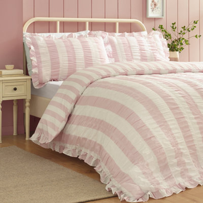 Catherine Lansfield Pink Seersucker Duvet Set - Image 12