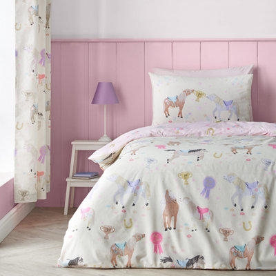 Julian Charles Cream Catherine Lansfield Happy Horses Reversible Duvet Set - Single - Image 13