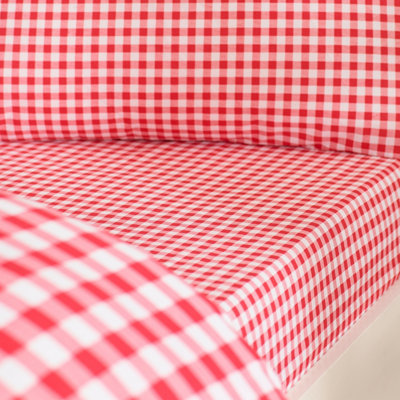 Catherine Lansfield  Red Bamford Gingham Check Fitted Sheet in Size Double, Sports Direct - Image 14