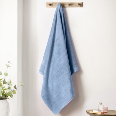 Bianca Fine Linens Supima Cotton 100X150Cm Bath Sheet Blue from B&Q