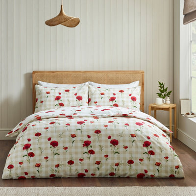 Catherine Lansfield Men's Red Cl Poppy Duvet Cover Set - Image 13
