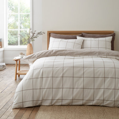Bianca Mole Regal Check Reversible Brushed Cotton Duvet Cover Set - Image 9