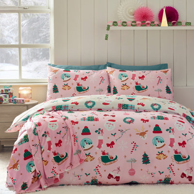 Christmas Happy Holidays So Soft Reversible Duvet Cover Set - Image 11