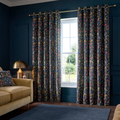 Catherine Lansfield Men's Navy Hedgegrow Curtains 4Cm - Image 11