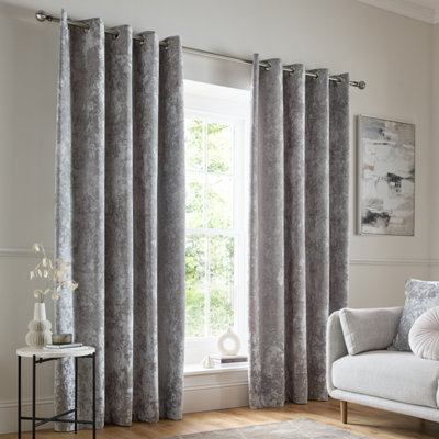 Catherine Lansfield Crushed Velvet Eyelet Curtains - Image 11