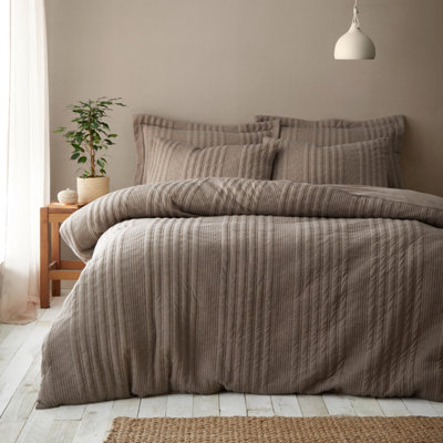 Pineapple Elephant Unisex Brown Tamba Jersey Stripe Duvet Cover Set In | : Double - Image 6