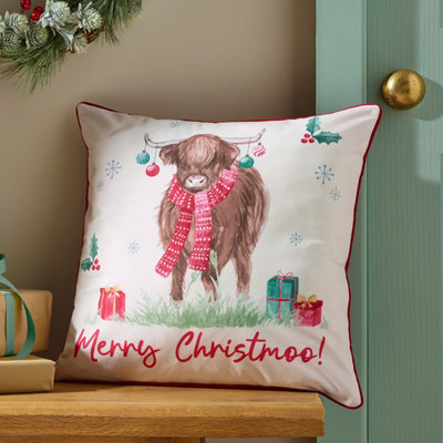 Catherine Lansfield Light Merry Christmoo Soft Touch Cushion Natural - 45 X 45 Cm - Natural - Image 16