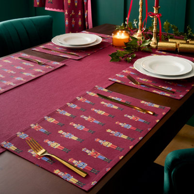 Catherine Lansfield  Christmas Nutcracker Cotton Dining Placemat 4 Pack - Plum - 30x46cm - Image 12