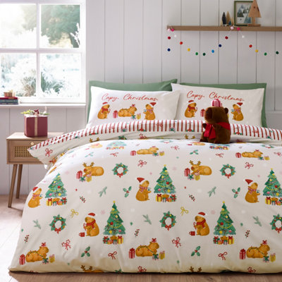 Catherine Lansfield Capy Christmas Duvet Cover Set in Cream | Size: Junior - Image 10