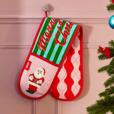 Eleanor Bowmer 100% Cotton Santa Double Oven Glove - Image 6