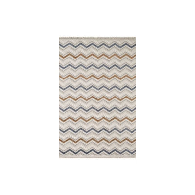 RainbowHome Chevron Rust Blue Rug 150Cm X 80Cm from B&Q