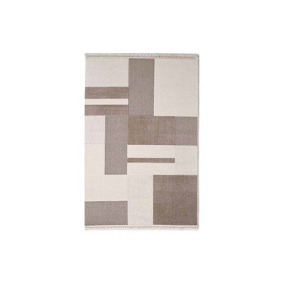 RainbowHome Daisy Beige Geometric Rug 180Cm X 120Cm from B&Q