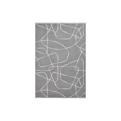 RainbowHome Grey Steel Web Style Rug 230Cm X 160Cm from B&Q