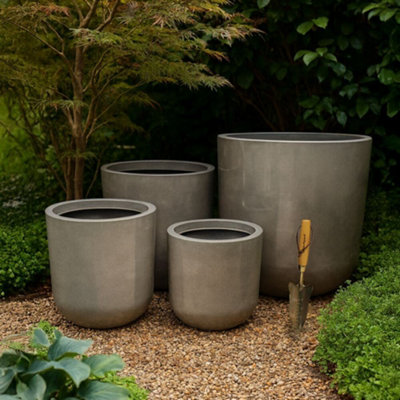 Gardening Naturally Grey/Stone Glazed Effect Plant Pot Indoor and Outdoor Large Plant Pot with Ceramic Look Lightweight Polyresin Frost Resistant UV Stabilised D:36cm x H:35 cm, Medium - Image 3