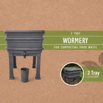 Gardening Naturally Worm Farm 2 Tier (Inc Worm Blanket And Compost) from B&Q