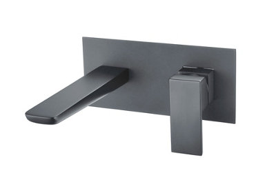 Aquarius Hydro Wall Mounted Basin Mixer Tap Gunmetal Grey from B&Q
