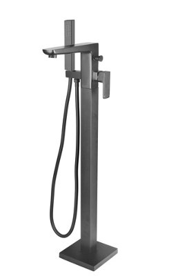Aquarius Hydro Floor Standing Bath Shower Mixer Tap With Shower Kit Gunmetal Grey from B&Q