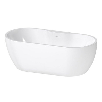 Aquarius Luxor Freestanding Soaking Bath Tub 1650 X 745mm Gloss White Inc White Waste from B&Q