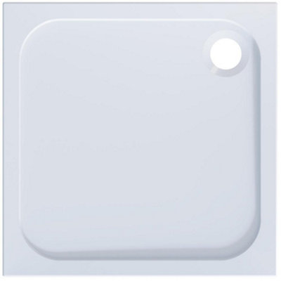 Aquarius Pluvia 45mm Stone Resin Square Shower Tray In White 800 X 800mm from B&Q