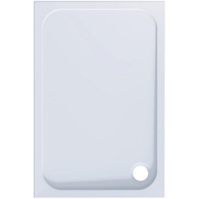 Aquarius Pluvia 45mm Stone Resin Rectangular Shower Tray In White 1100 X 800mm from B&Q
