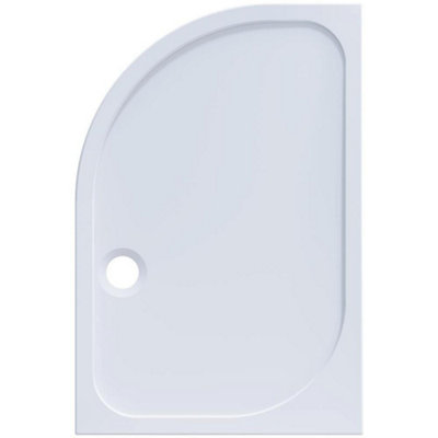 Aquarius Pluvia 45mm Stone Resin Offset Quadrant Shower Tray In White 1000 X 800mm from B&Q