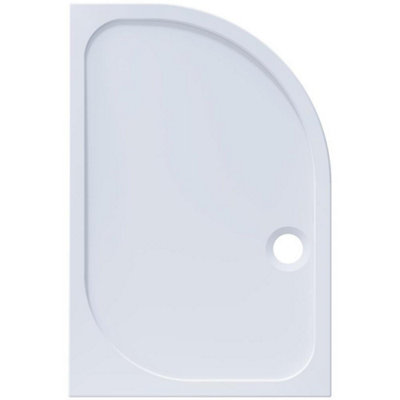 Aquarius Pluvia 45mm Stone Resin Offset Quadrant Shower Tray In White 1200 X 900mm from B&Q