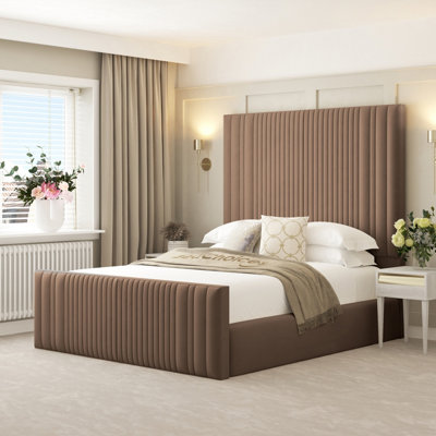 B&Q -  Aspire Bed Frame With 70" HeadboardSuper King (Taupe)