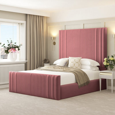 Bed Choices Aspire Bed Frame Ottoman Gas Lift Storage With 70" HeadboardSmall Double (Pink) from B&Q