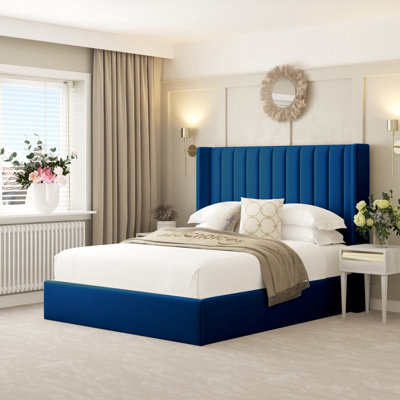 Bed Choices Blue Madison Bed Frame With 54" Headboard - Single (Blue) Size 10
