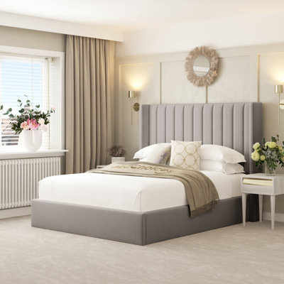 Bed Choices Grey Madison Bed Frame With 54" Headboard - Double (Grey) Small