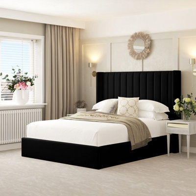 Bed Choices Black Madison Bed Frame With 54" Headboard - Double (Black) Small